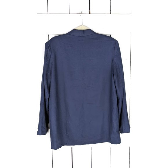 Vintage Rafaella blue linen boxy blazer jacket 12 - Picture 5 of 5